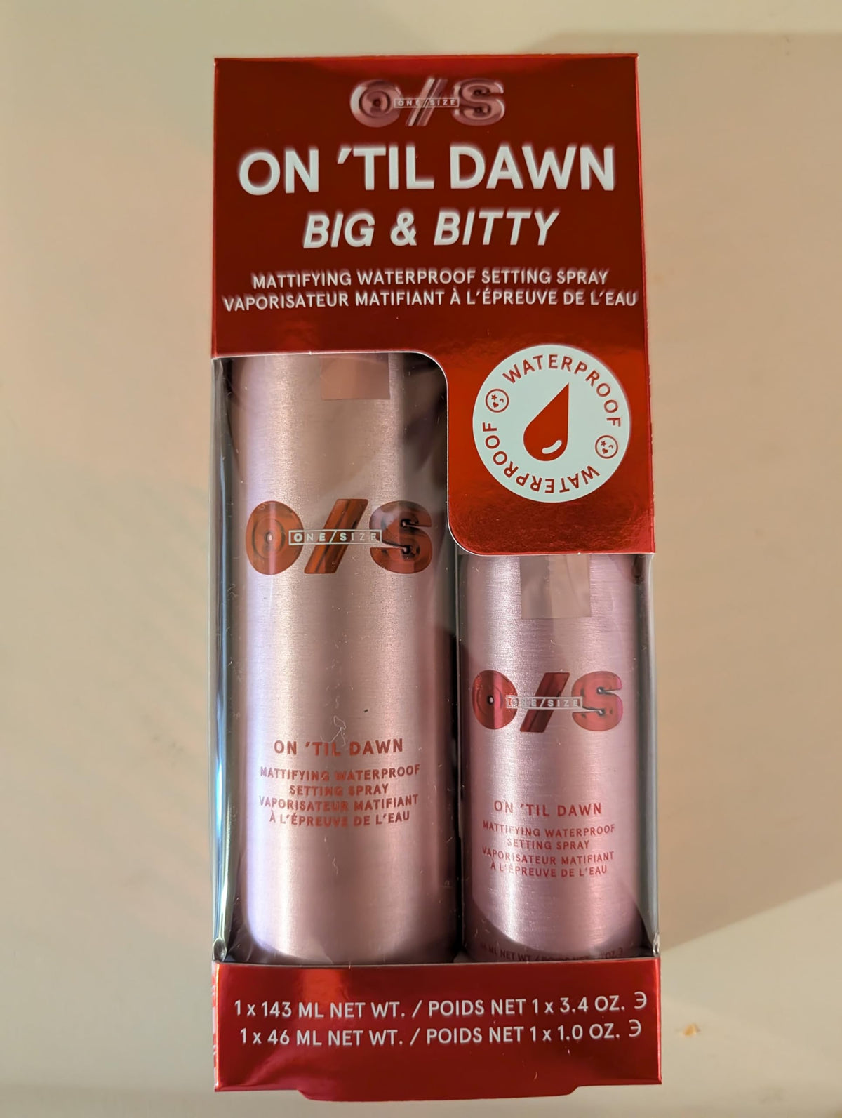 ONE/SIZE fine mist close-up demonstrates weightless coverage benefit