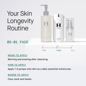 OneSkin FACE applied on jawline during morning routine portraying simple layering under sunscreen