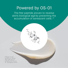 oneskin BODY OS-01 pump dispensing lotion onto hand demonstrating controlled, hygienic application