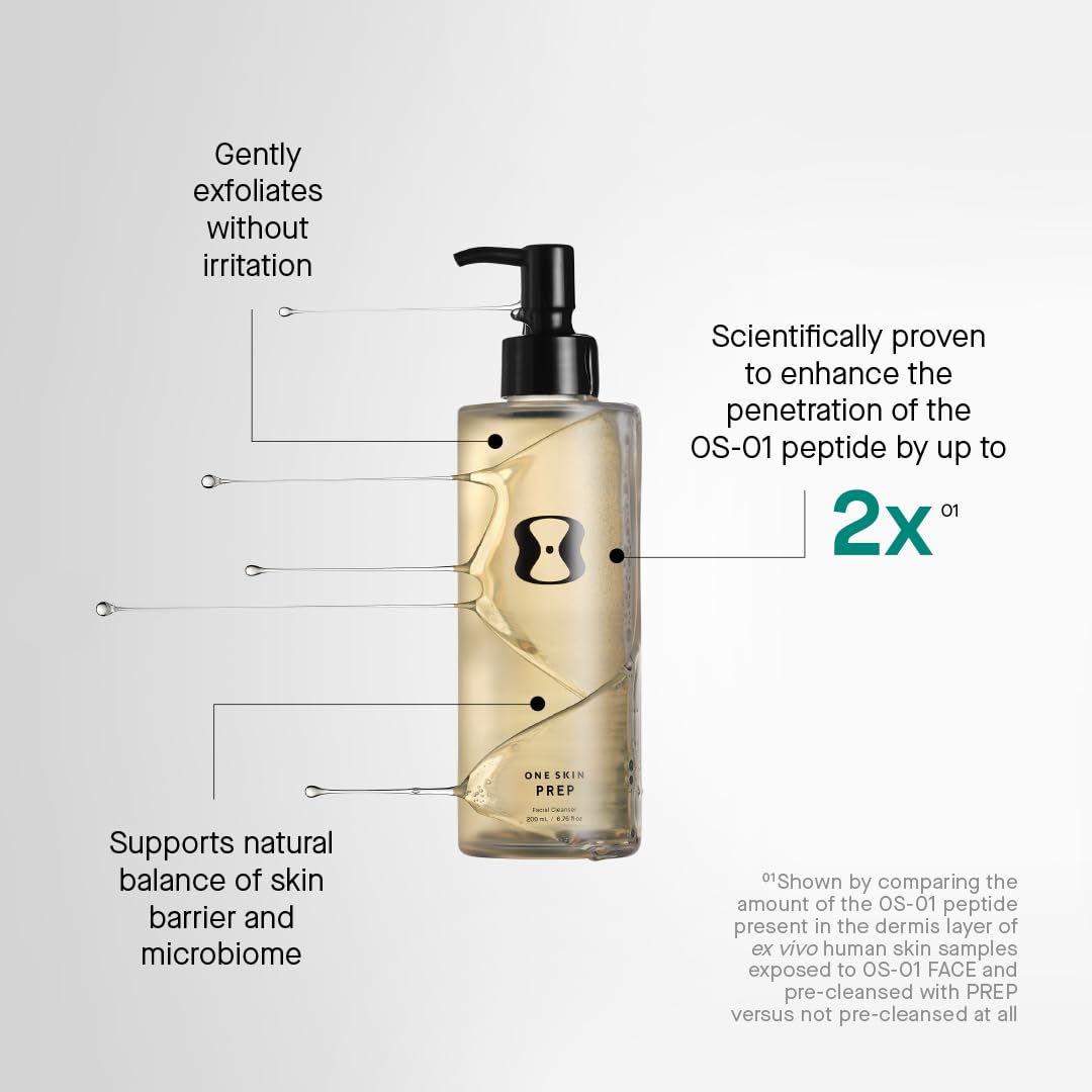 oneskin PREP gel texture close-up highlighting mild foam and non-stripping feel
