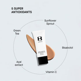 OneSkin tube held next to hand to show compact travel size