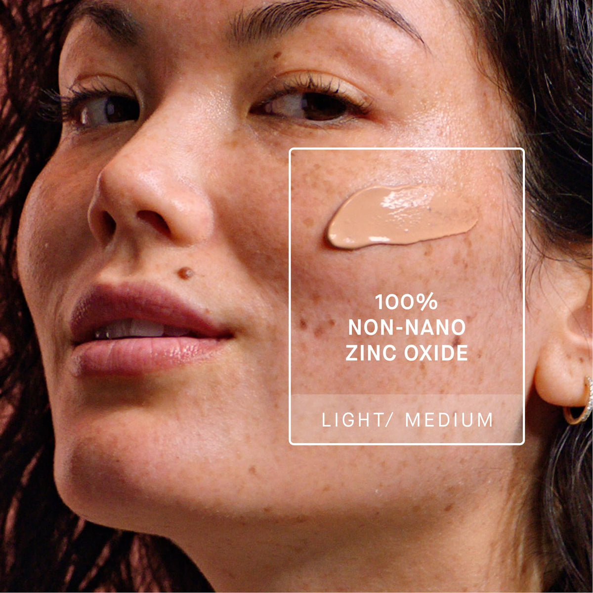 OneSkin tinted sunscreen texture swatch blending seamlessly