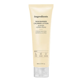 ONGREDIENTS front packaging showing bottle and label, highlights calming benefits
