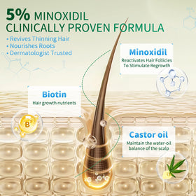 ONIADBA application on scalp illustrating targeted regrowth support