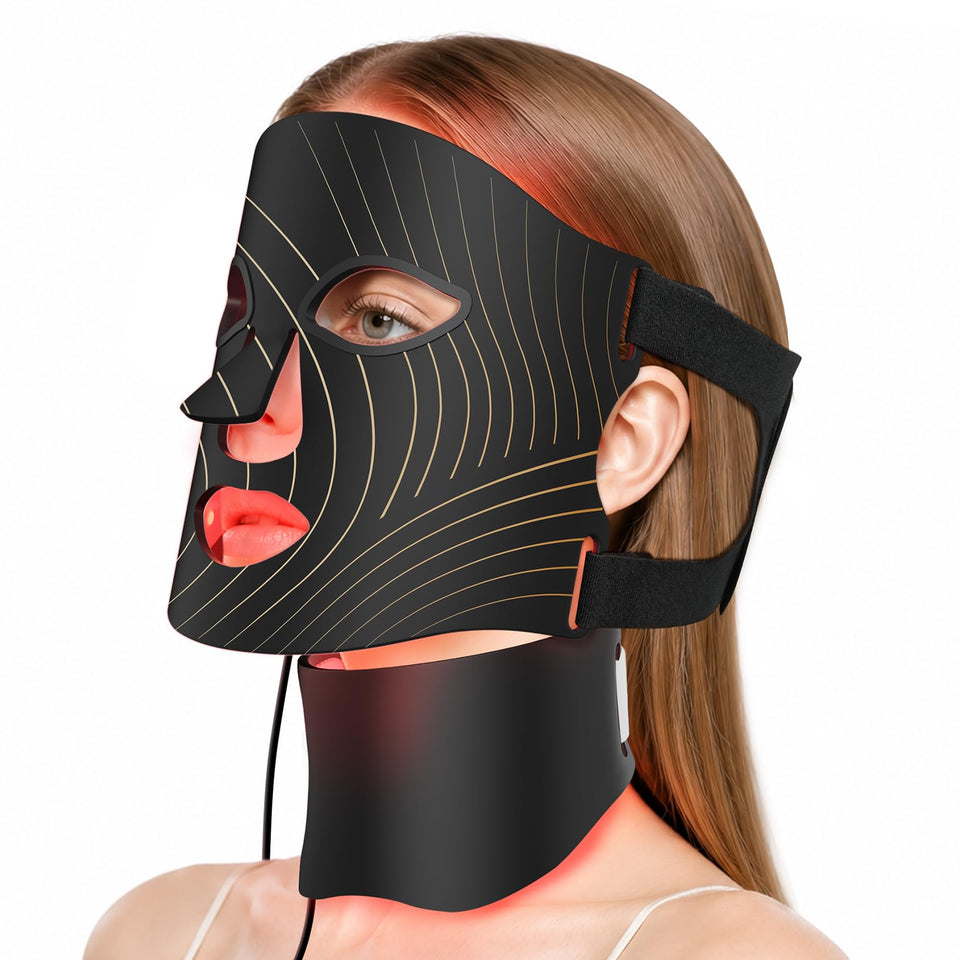 ONLUKY mask front view showing LED layout and comfortable fit