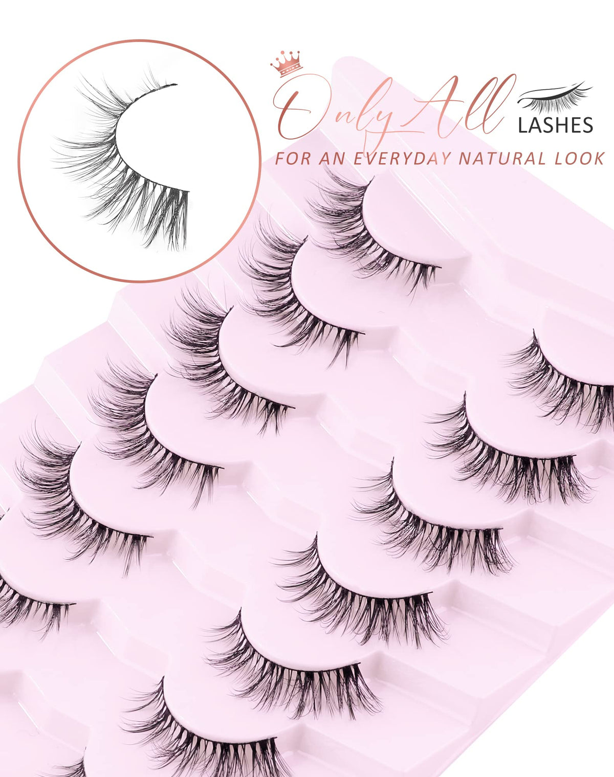 Onlyall strip lashes in hand to demonstrate flexible application ease