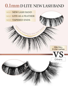 Onlyall lashes being applied with tweezers to demonstrate simple placement and control