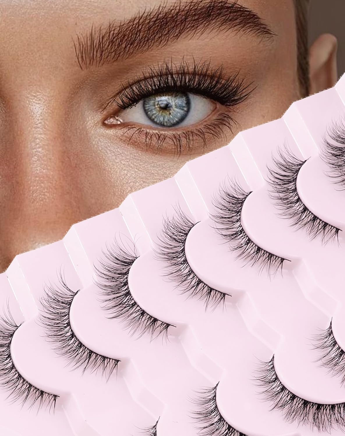 Onlyall product front packaging showing lashes and pair count benefit natural look