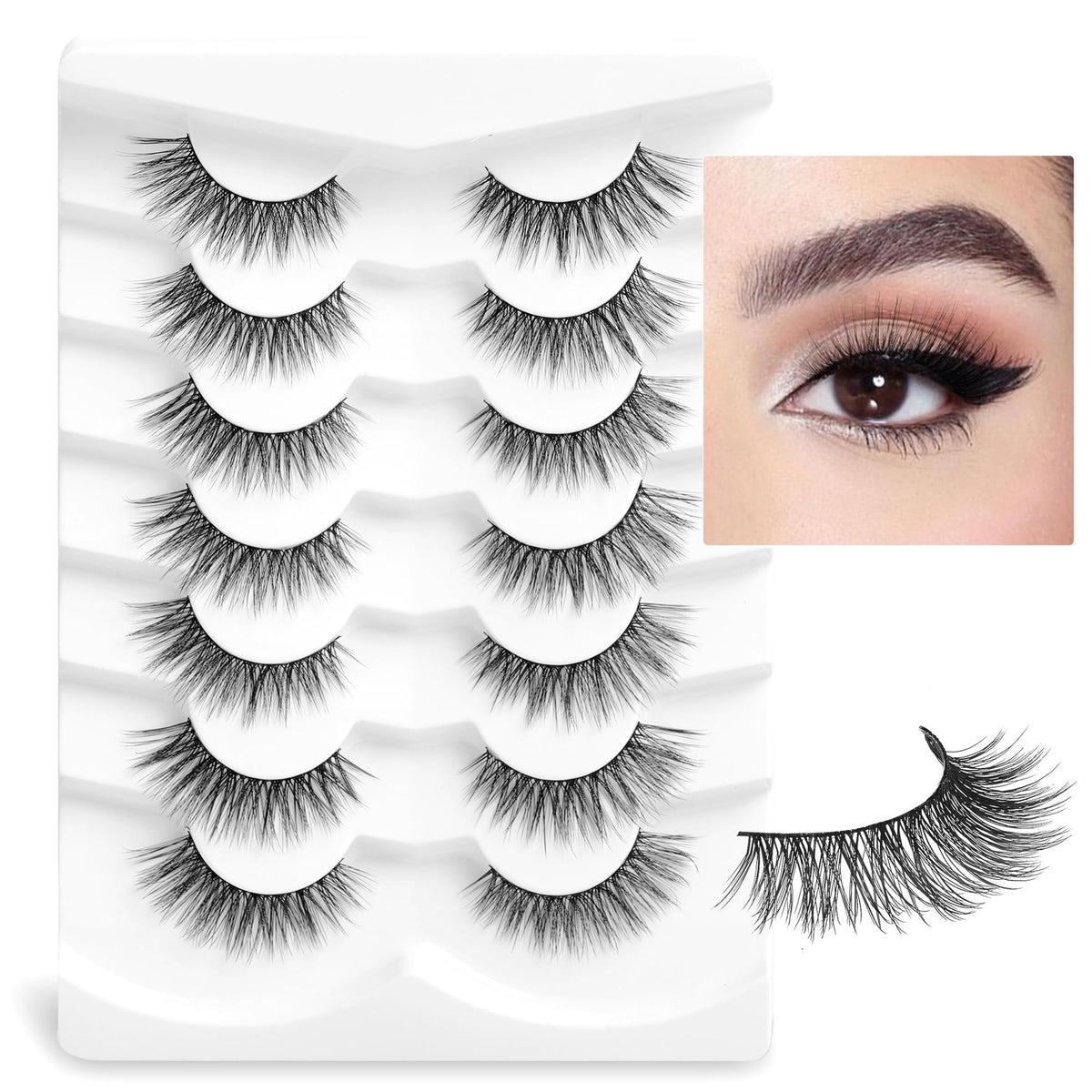 Onlyall front packaging showing seven pairs and soft natural look benefit