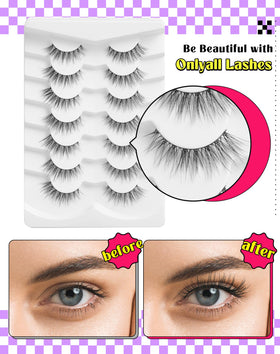 Onlyall lashes worn with natural makeup demonstrating subtle eye definition