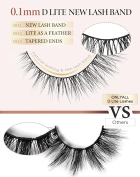 Onlyall lashes with applicator and glue staged for easy application steps