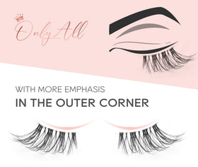 Onlyall lashes in hand to show scale and featherweight design for comfort