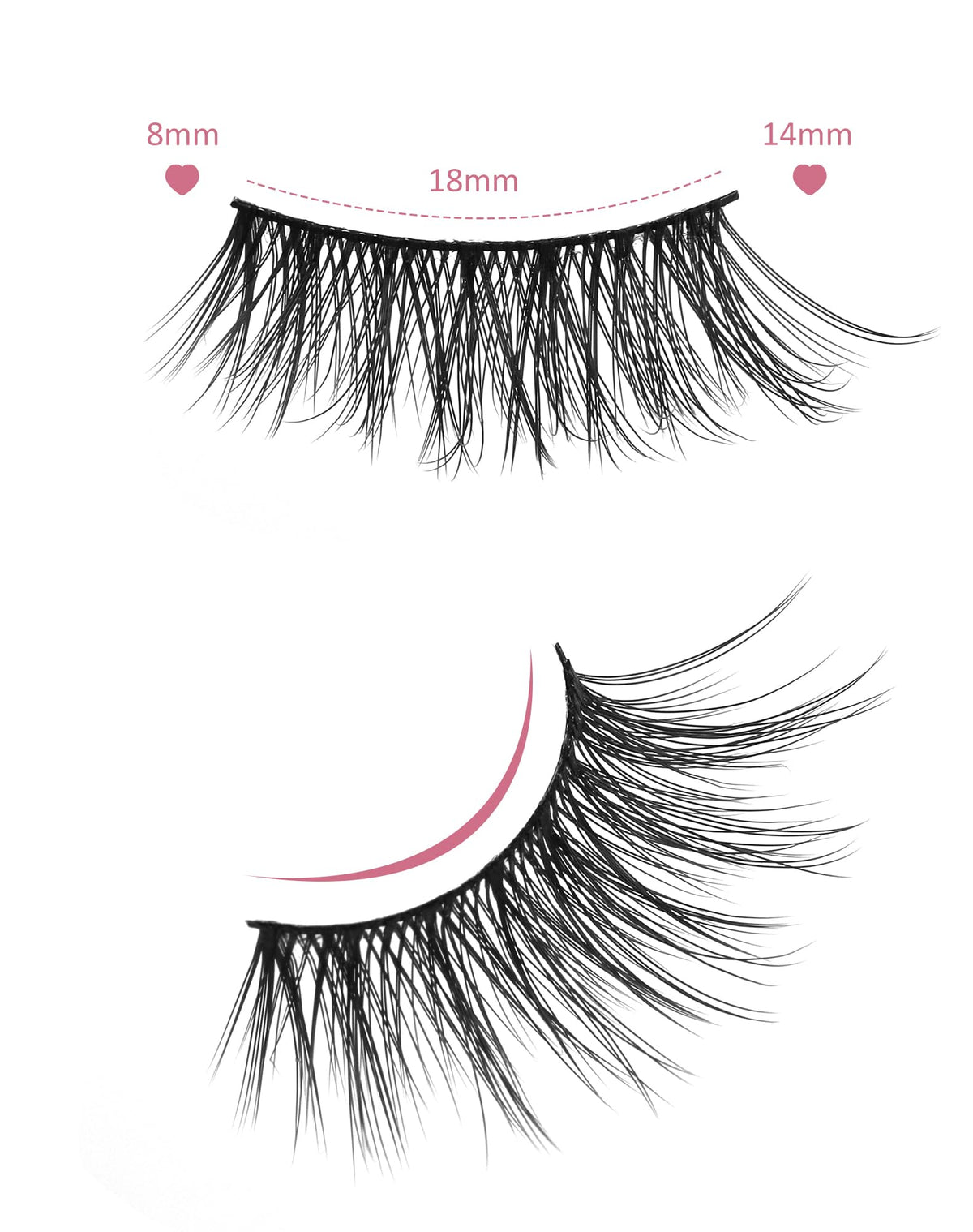 Onlyall side profile of half lash applied to outer corner for natural lift