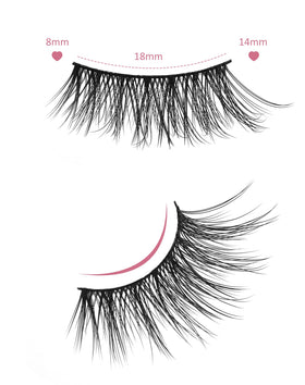 Onlyall side profile of half lash applied to outer corner for natural lift