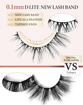 Onlyall lashes next to ruler to show length and scale for fit