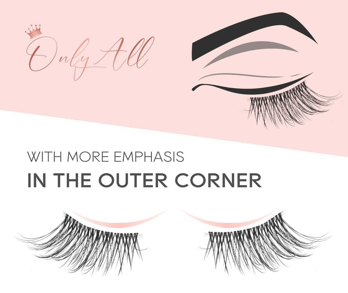 Onlyall wispy end detail highlighting tapered fibers for subtle length
