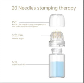 ONLYSKY BEAUTY close-up of microneedle head highlighting 0.25mm fine needles for minimal surface delivery
