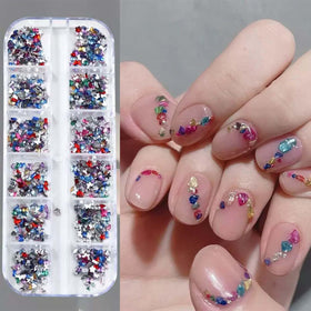 ONPRESS rhinestones applied to nails demonstrating sparkle and finished look