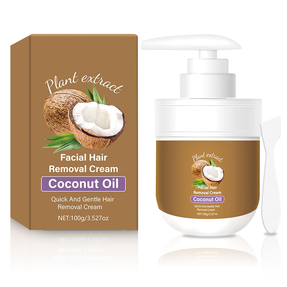 ONRSV front jar showing coconut oil facial hair cream and benefits