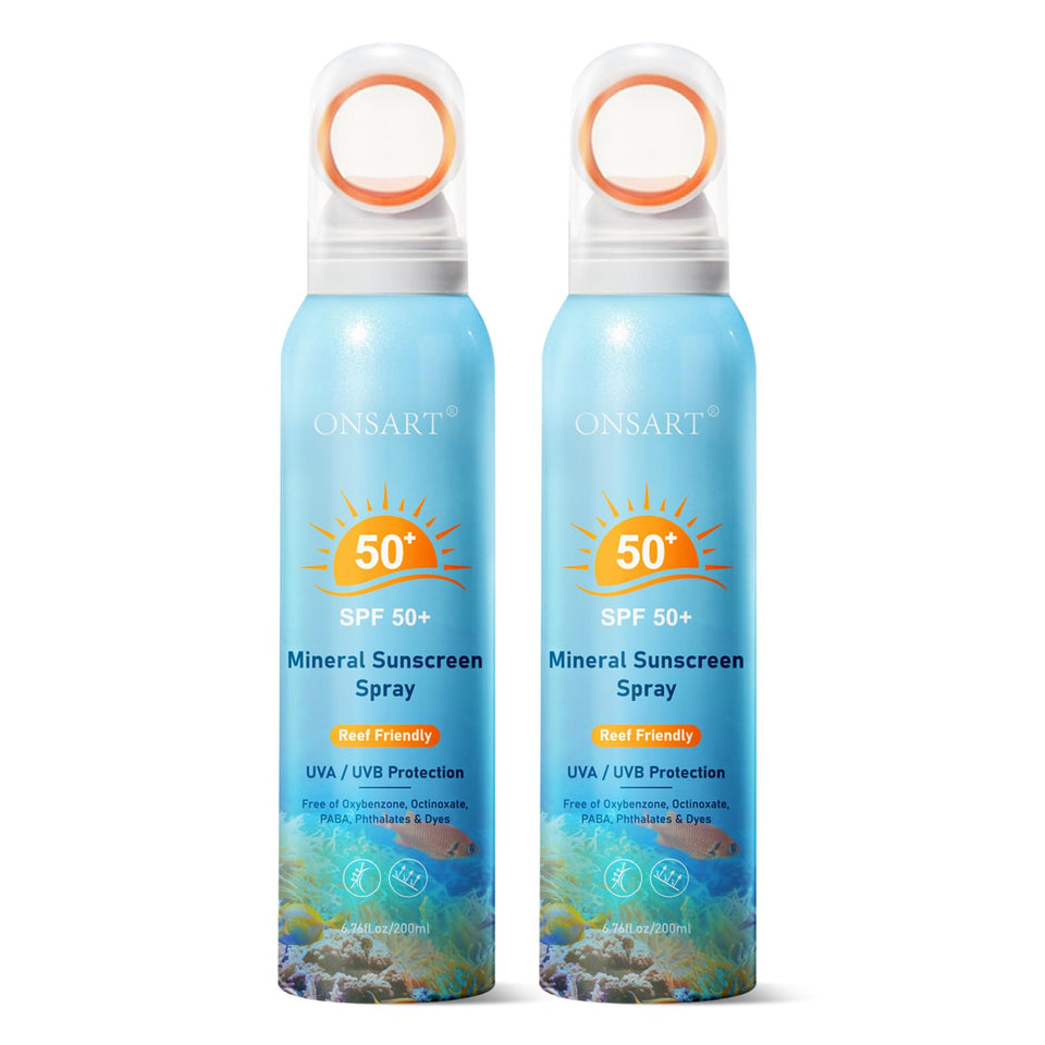 ONSART front packaging showing SPF 50+ and reef safe benefits