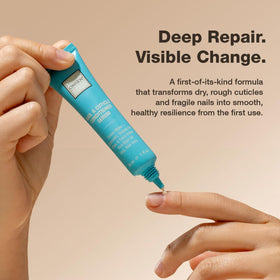 Onsen Secret being applied to cuticle showing hydration and softer-looking skin