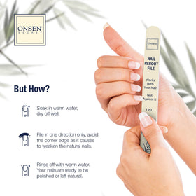 Onsen Secret used to shape acrylic nails for fast, even contouring