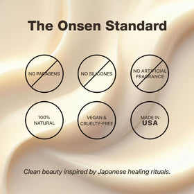 Onsen Secret label close-up showing key ingredients and enzyme-activated formula