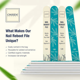 Onsen Secret six-pack packed in a travel pouch for portable nail care