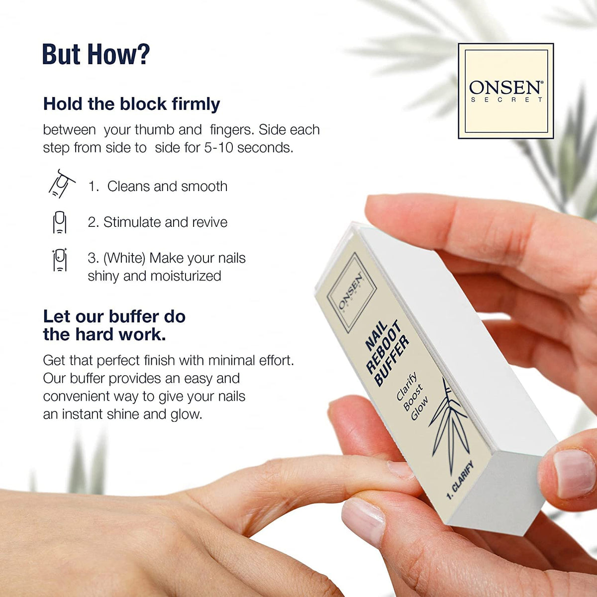 Onsen Secret white shine pad close-up showing smooth texture for high-gloss, chemical-free polish