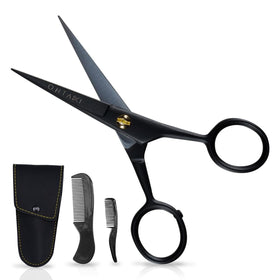 ONTaki black kit front view showing scissors and combs for neat grooming