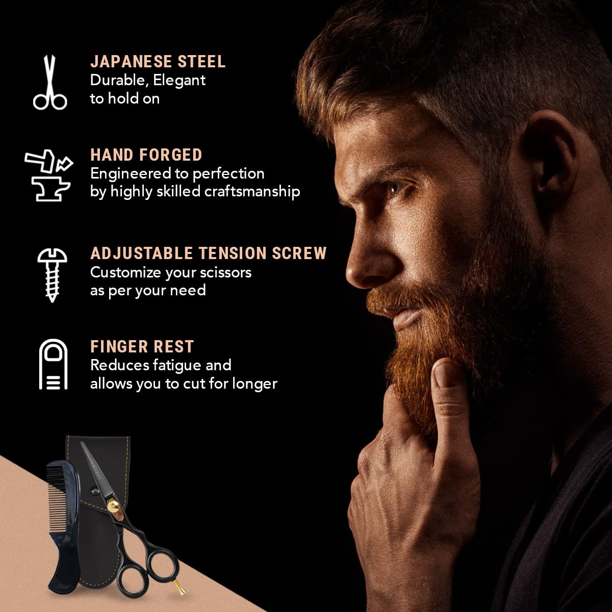 ONTAKI ergonomic handle and finger rest showing comfort grip benefit