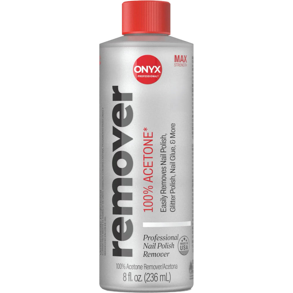 Onyx Professional acetone bottle front showing label and strength benefit
