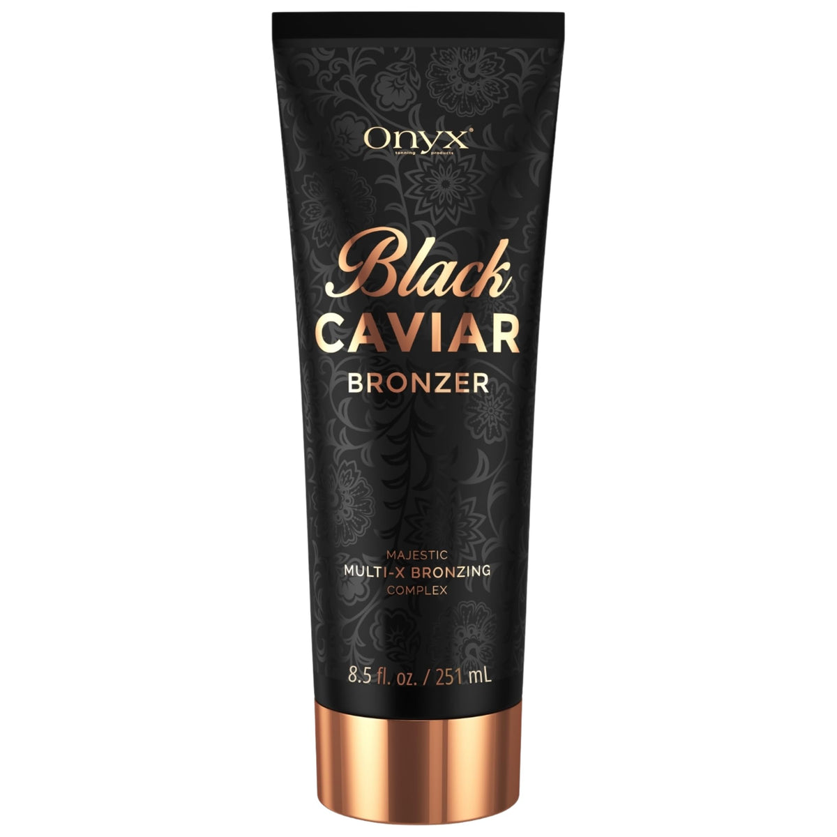 Onyx bottle front view showing product and instant bronzer benefits
