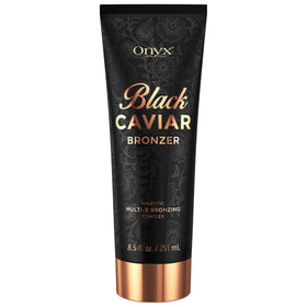 Onyx bottle front view showing product and instant bronzer benefits