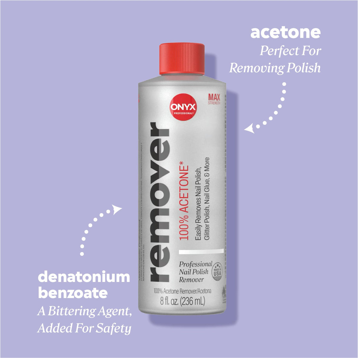 Onyx Professional pouring acetone into bowl for fast removal benefit