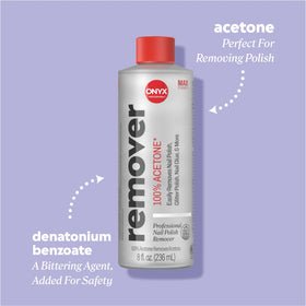 Onyx Professional pouring acetone into bowl for fast removal benefit
