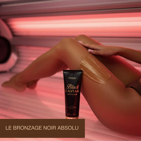 Onyx lotion texture close-up highlighting creamy bronzer spreadability