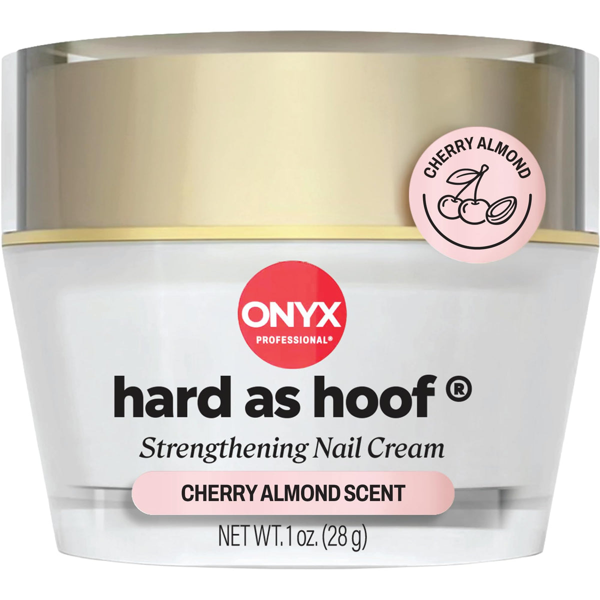 Onyx Professional jar front showing label and cherry almond scent benefit