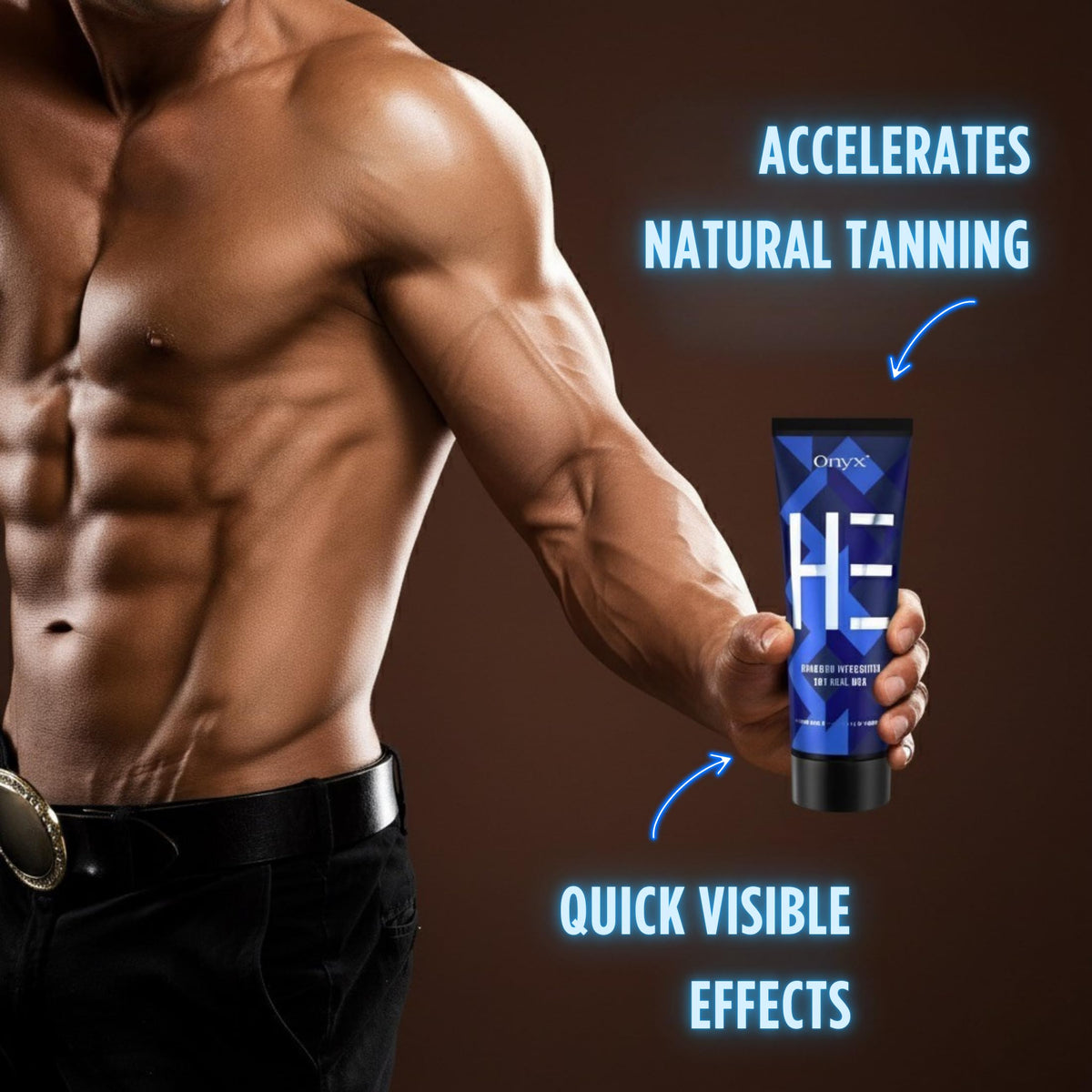 Onyx lotion texture on pump demonstrating non-greasy fast-absorbing formula