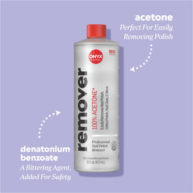 Onyx Professional acetone being poured into bowl demonstrating fast removal