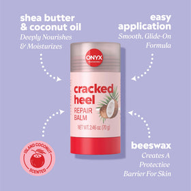 Onyx Professional texture swiped on heel showing deep hydration and softened skin