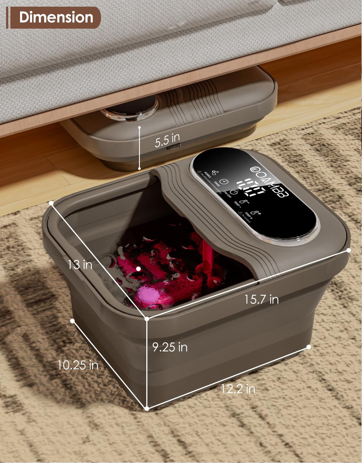 OOAMBB bubbling water and jet action creating soothing foot stimulation