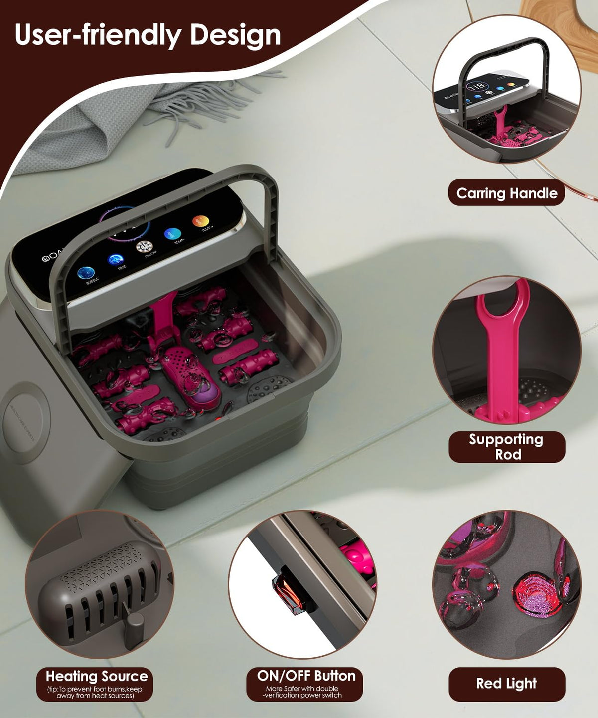 OOAMBB collapsed storage profile folded flat for compact space-saving portability