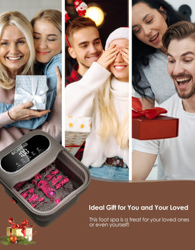 OOAMBB foot spa in use in living room setting for relaxed home pampering