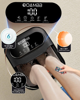 OOAMBB close-up of six massage rollers delivering targeted sole stimulation