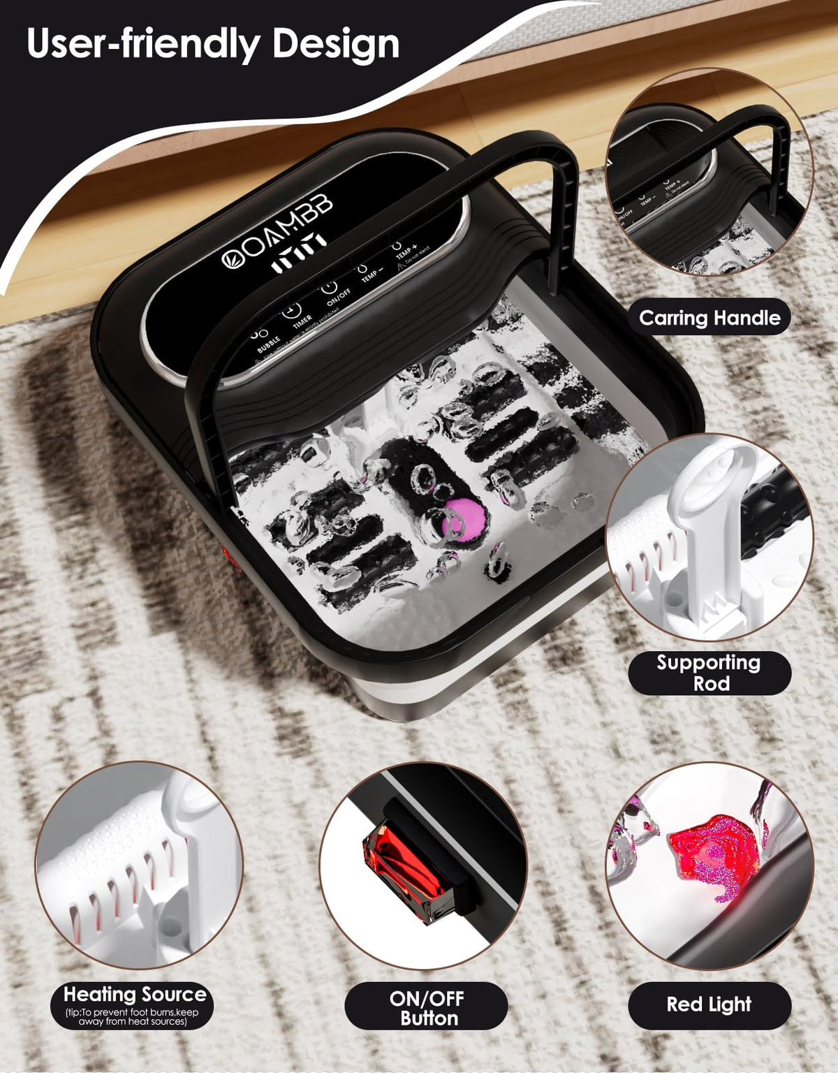OOAMBB removable pedicure stone and accessories ready for at-home foot care