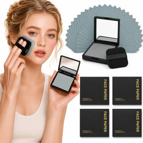 OOPPOO compact with mirror and blotting sheets for discreet shine control