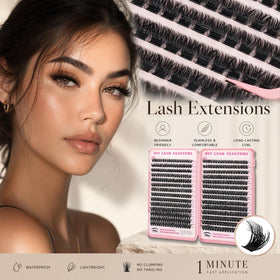 OOPPOO evening look styled lashes adding dramatic volume and lift