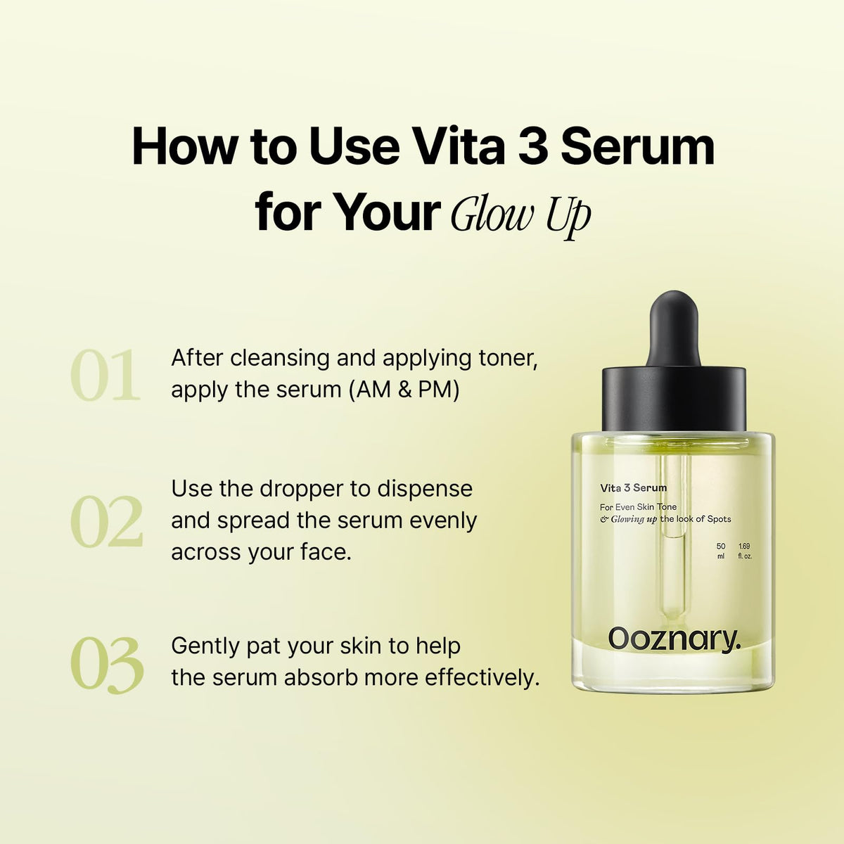 OOZNARY applying serum on skin to show smooth application and hydration