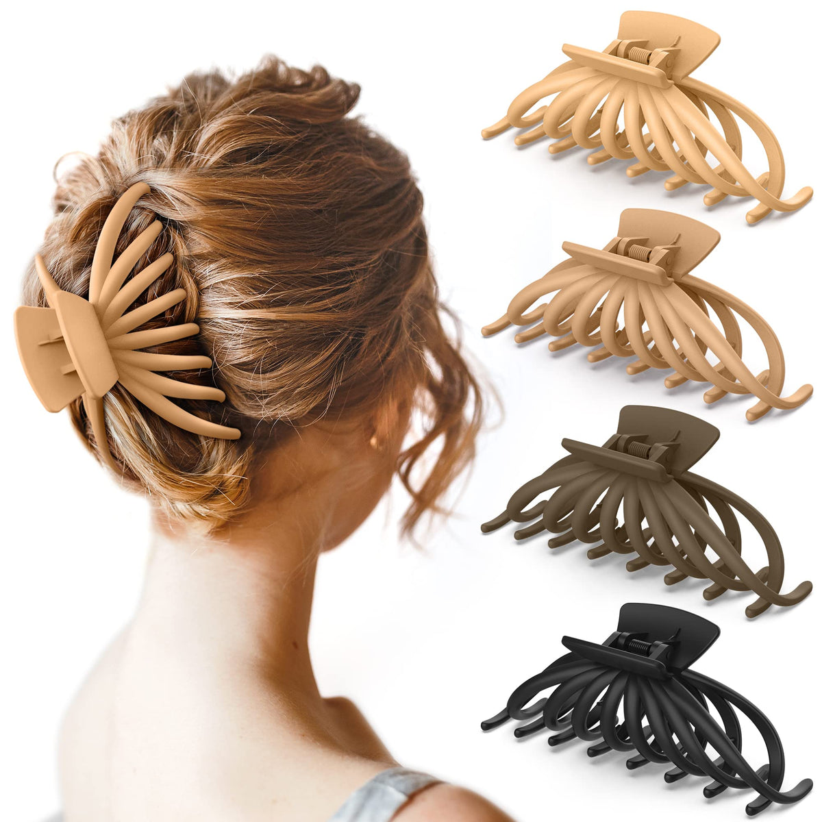 OPAUL front view of 4-pack neutral clips shows variety and convenience